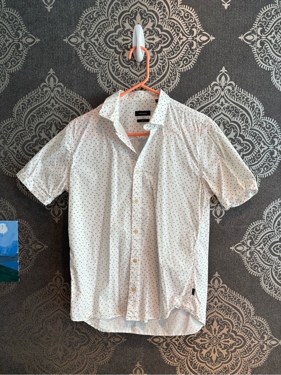 Matinique Other - Short-Sleeve White Micro-Print Button-Down Shirt